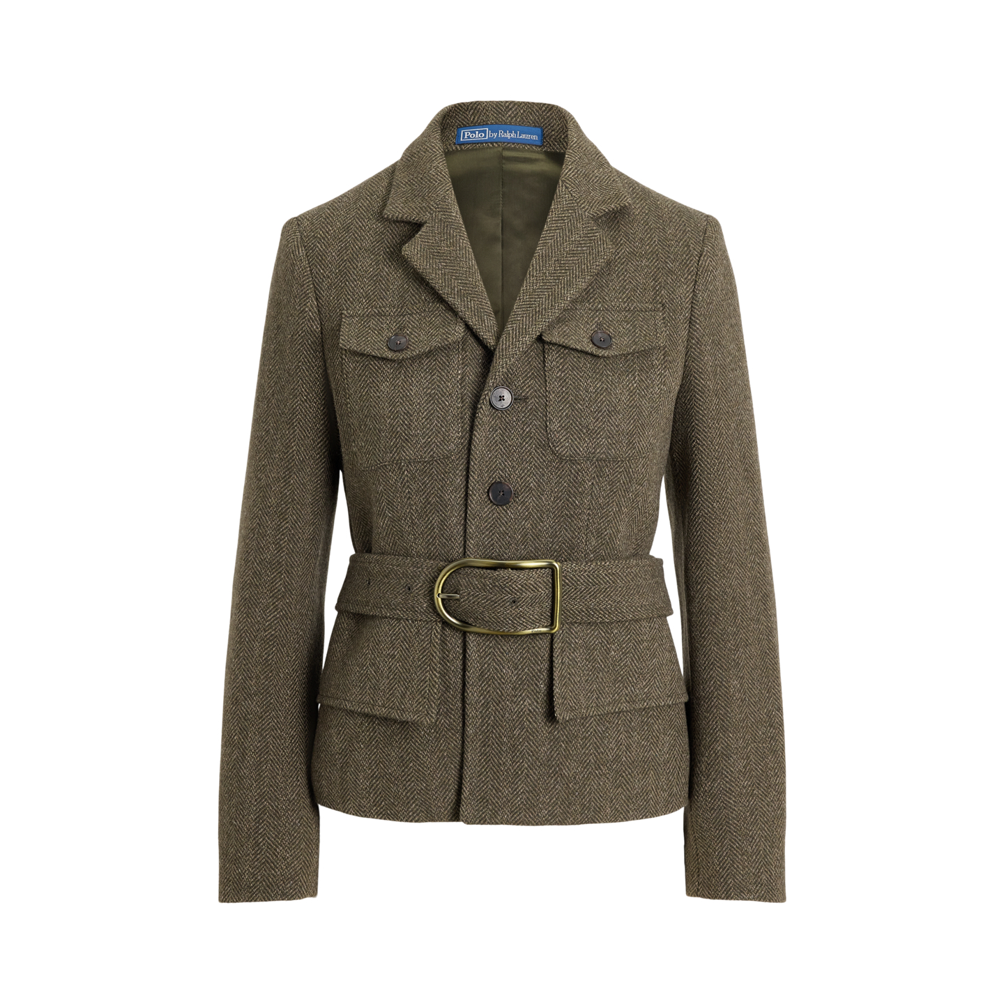 Женский пиджак Polo Ralph Lauren Single-Breasted Tweed Utility, цвет: Тёмно-зелёный — фото 6