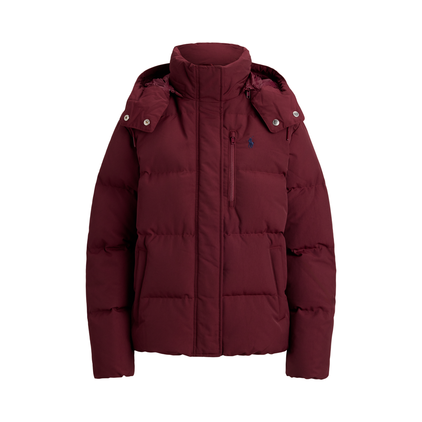 Женская куртка Ralph Lauren Mid-Weight Down Puffer, цвет: Винный — фото 6