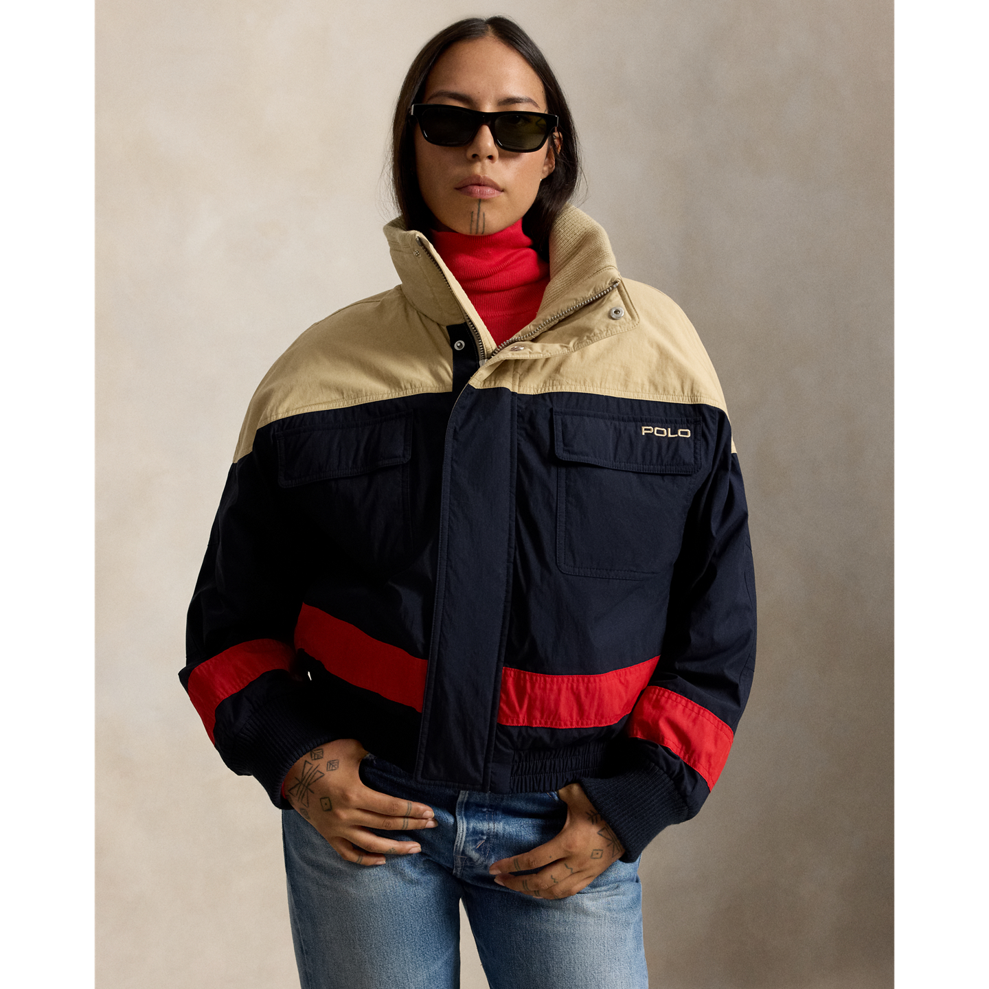Женская куртка Polo Ralph Lauren Color-Blocked Ski Puffer, цвет: Тёмно-синий разноцветный — фото 5