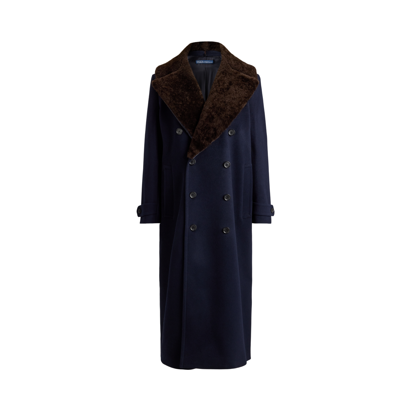 Женское пальто Ralph Lauren Shearling-Collar Wool Melton Peacoat, цвет: Чернильный — фото 6