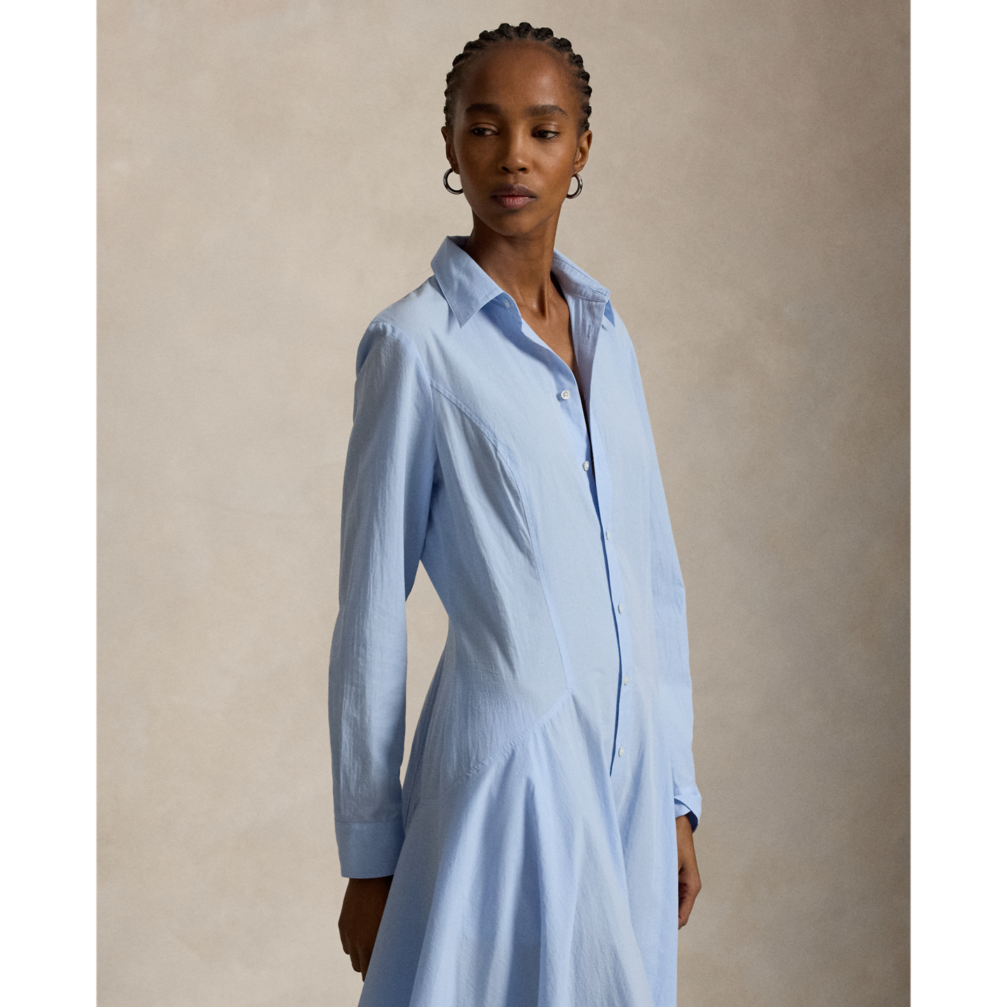 Женское платье Ralph Lauren Cotton Paneled Shirtdress, цвет: Синий — фото 1