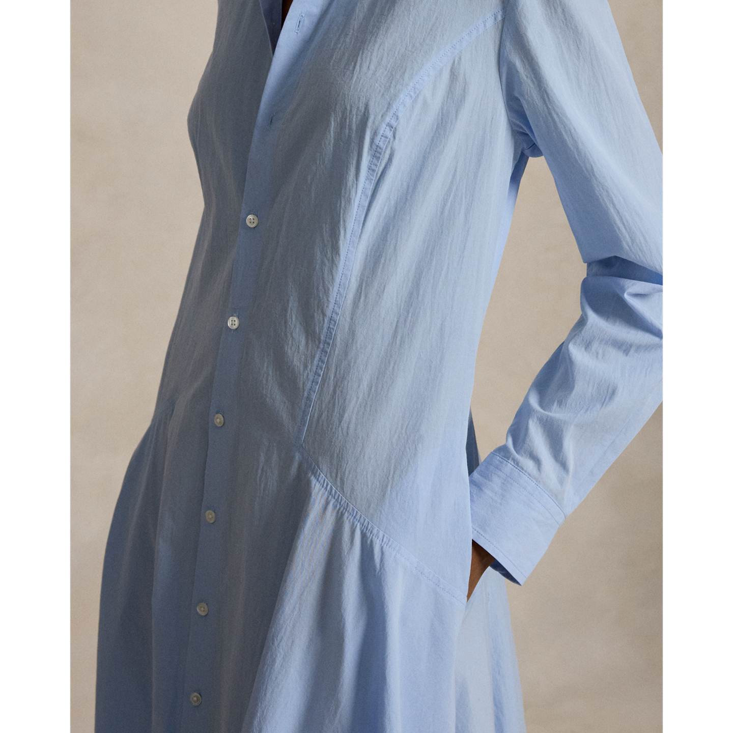 Женское платье Ralph Lauren Cotton Paneled Shirtdress, цвет: Синий — фото 3