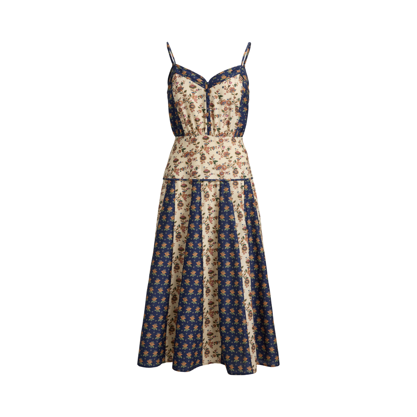 Женское платье Ralph Lauren Sleeveless Mixed-Print Paneled, цвет: С принтом кремовый — фото 6