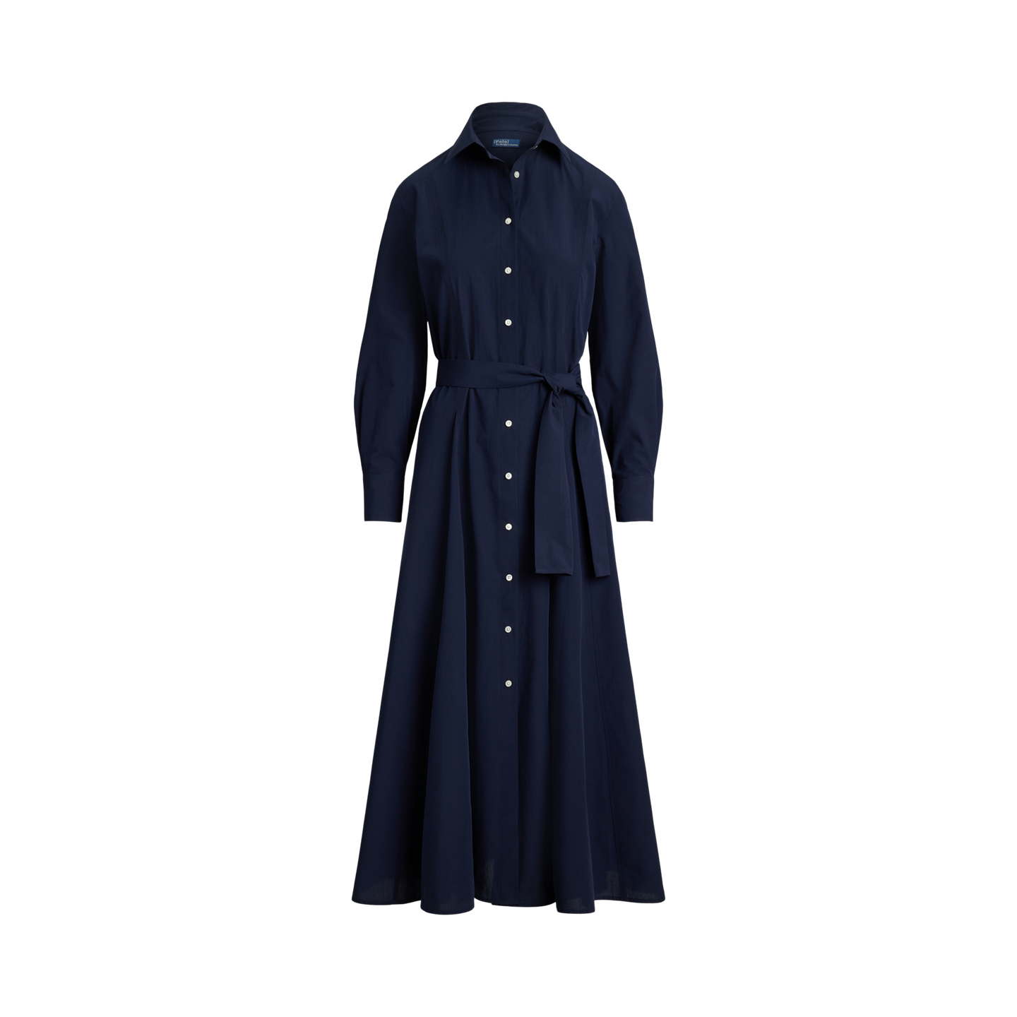 Женское платье Ralph Lauren Cotton Canvas Tie-Waist Shirtdress, цвет: Тёмно-зелёный тёмно-синий — фото 4
