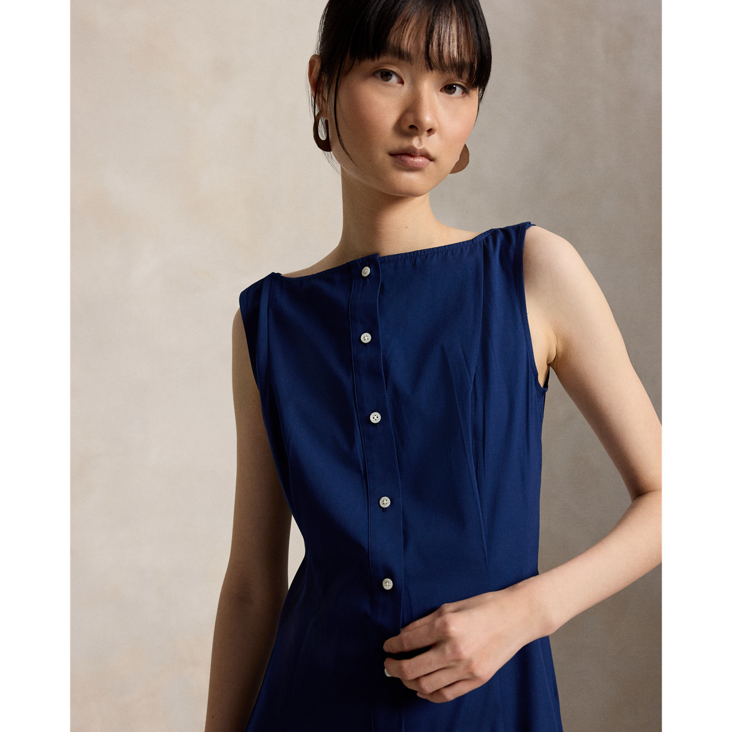 Женское платье Ralph Lauren Paneled Cotton, цвет: Королевский синий — фото 4