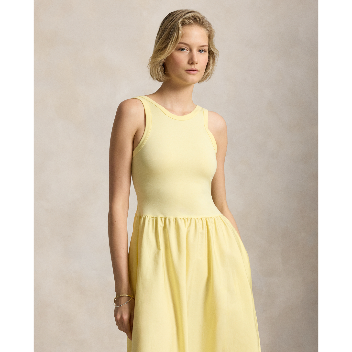 Женское платье Ralph Lauren Ponte-Bodice Sleeveless, цвет: Жёлтый — фото 1