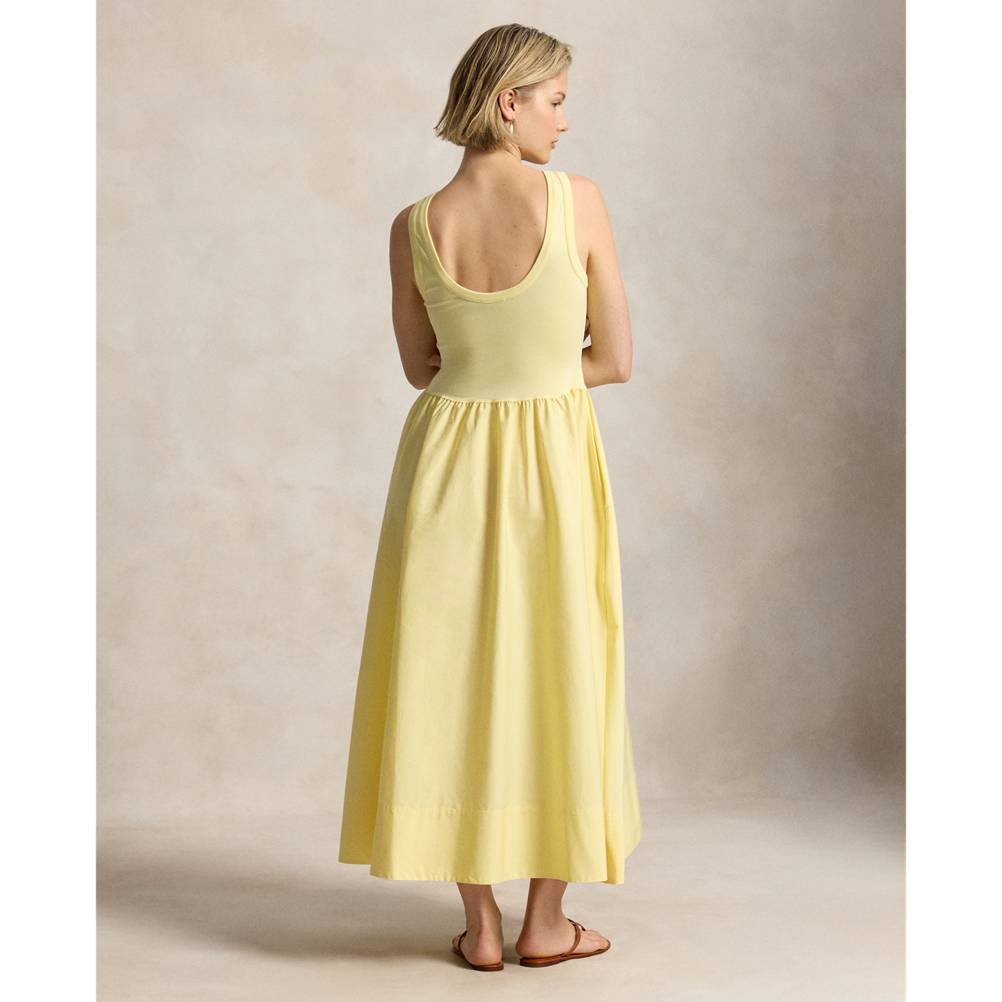 Женское платье Ralph Lauren Ponte-Bodice Sleeveless, цвет: Жёлтый — фото 2