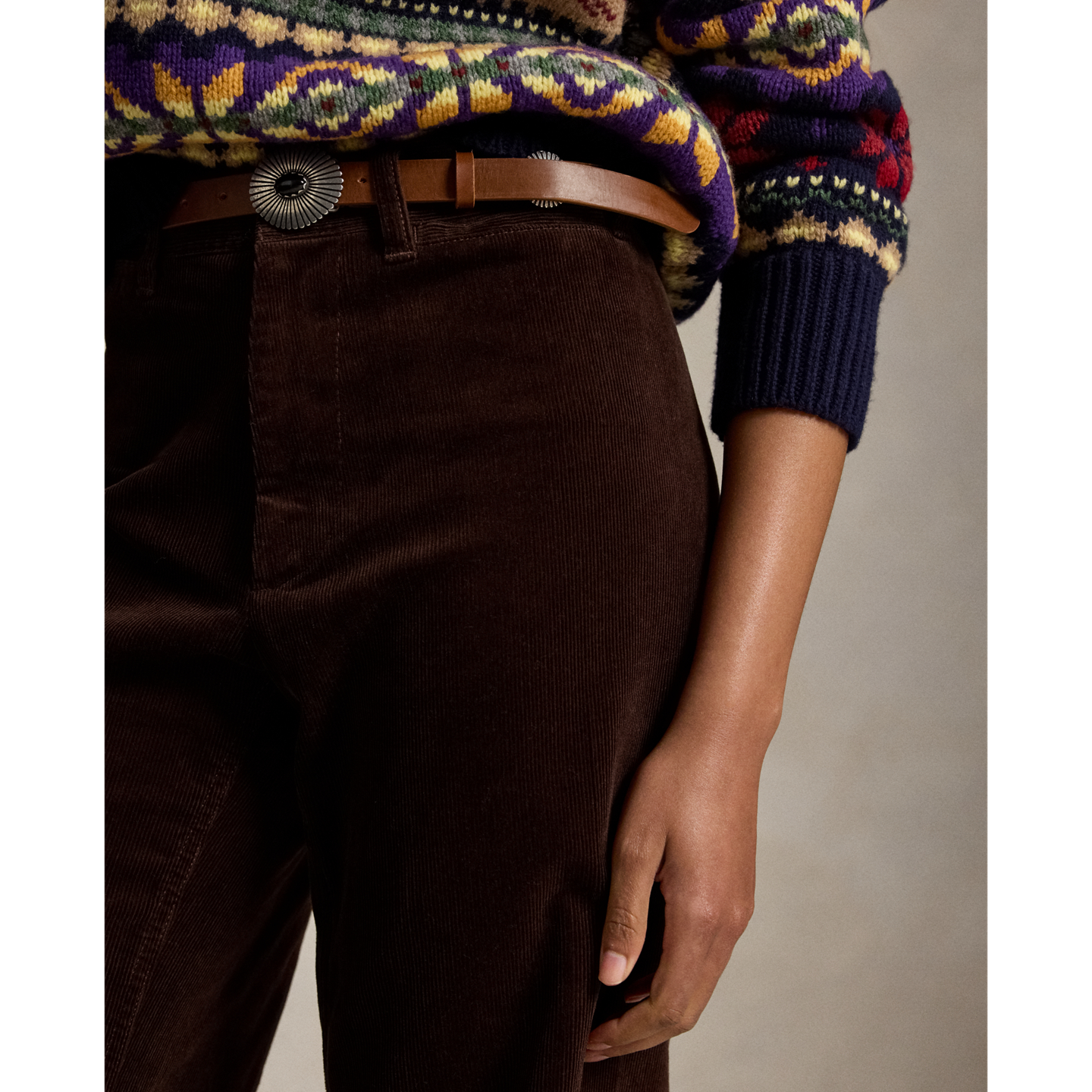 Женские брюки Ralph Lauren Beaton Corduroy, цвет: Коричневый — фото 3