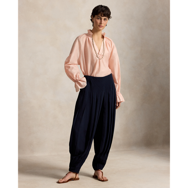 Pleated Crepe Trouser