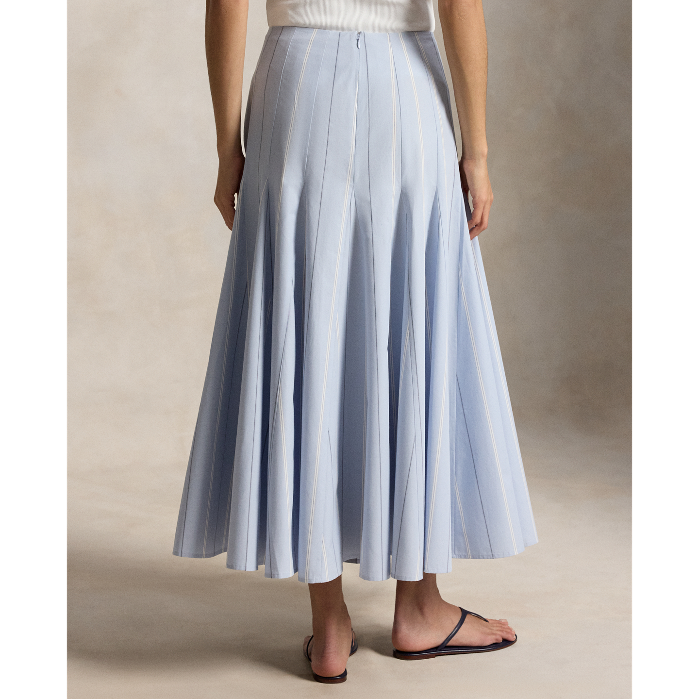 Женская юбка Polo Ralph Lauren Striped Cotton A-Line, цвет: Синий / Кремовый — фото 2