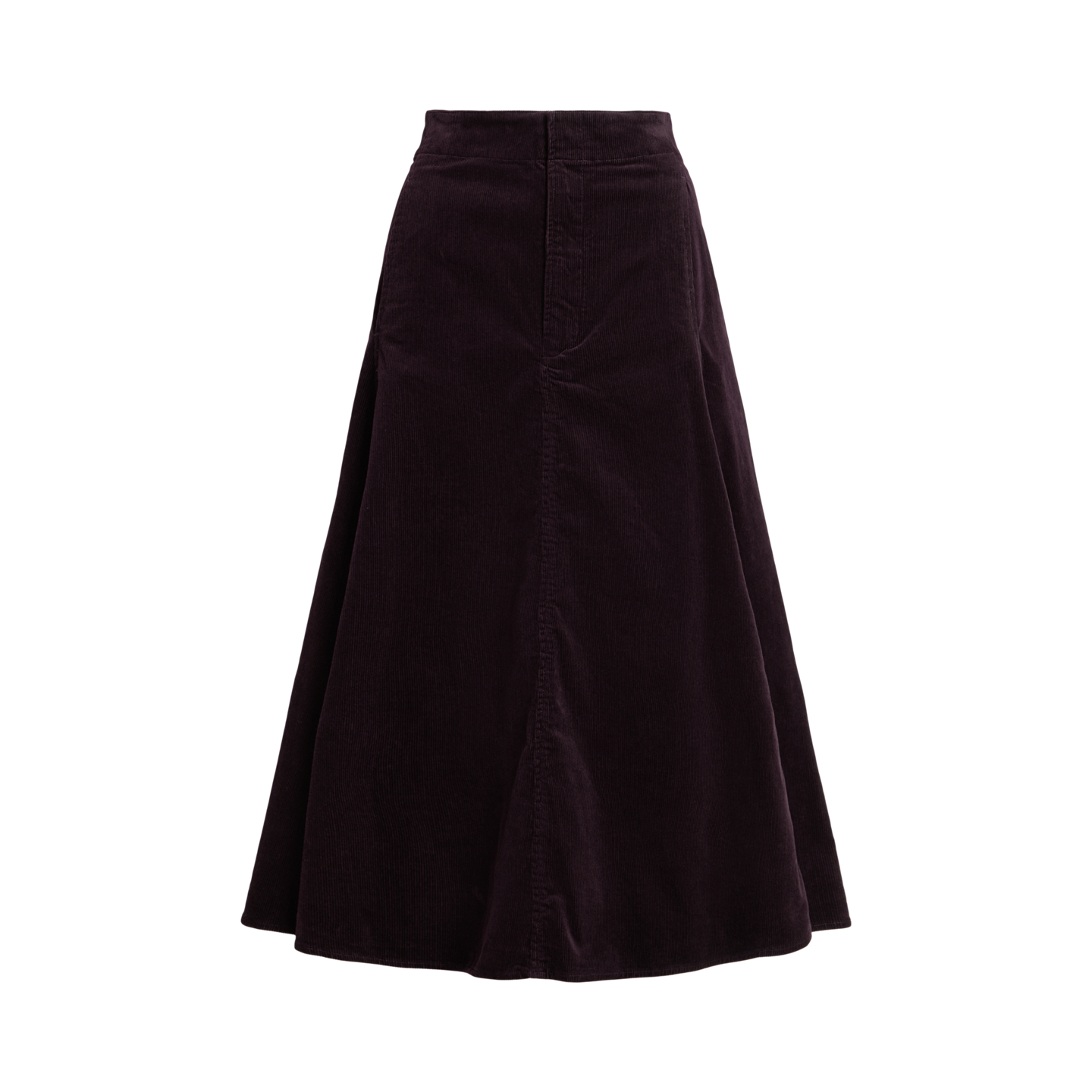 Женская юбка Polo Ralph Lauren Corduroy A-Line Midi, цвет: Полуночный мерло — фото 5