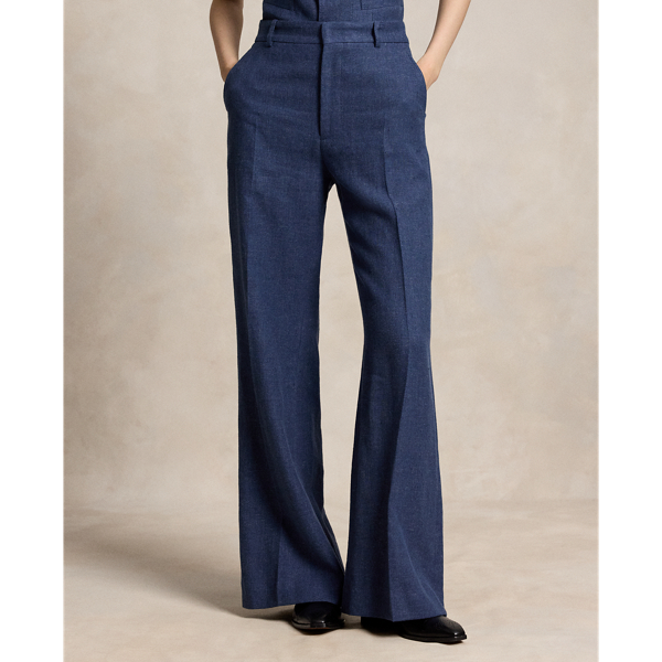 Pantalon Beaton en lin et coton Polo Ralph Lauren en M&eacute;lange bleu 4