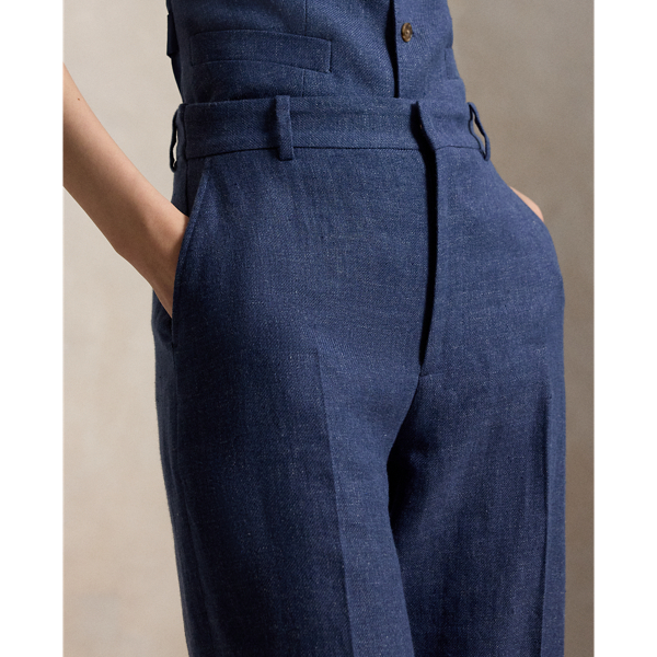 Pantalon Beaton en lin et coton Polo Ralph Lauren en M&eacute;lange bleu 6