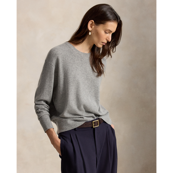 Outpost Gray Hthr Cashmere Crewneck Sweater Polo Ralph Lauren 1