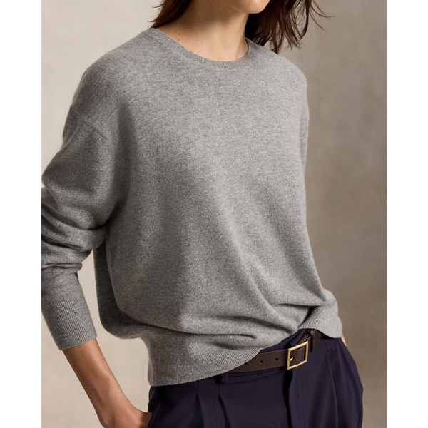 Outpost Gray Hthr Cashmere Crewneck Sweater Polo Ralph Lauren 6
