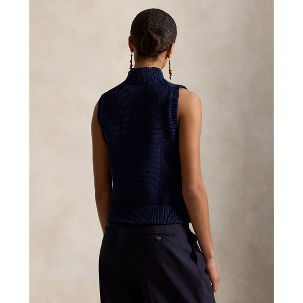 Cruise Navy Sleeveless Turtleneck Sweater Polo Ralph Lauren 5