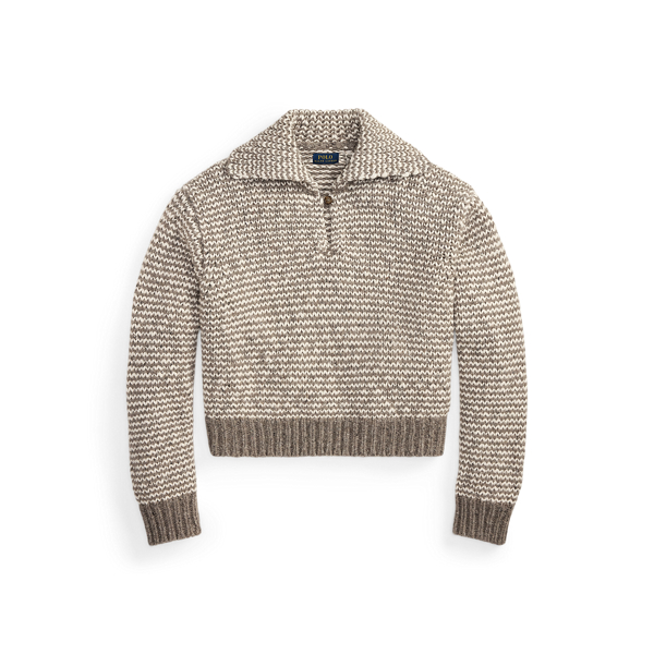 Stone Grey/Cream Stripe Striped Cotton-Blend Sweater Polo Ralph Lauren 2
