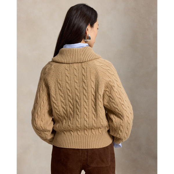 Cable-Knit Wool-Cashmere Jacket