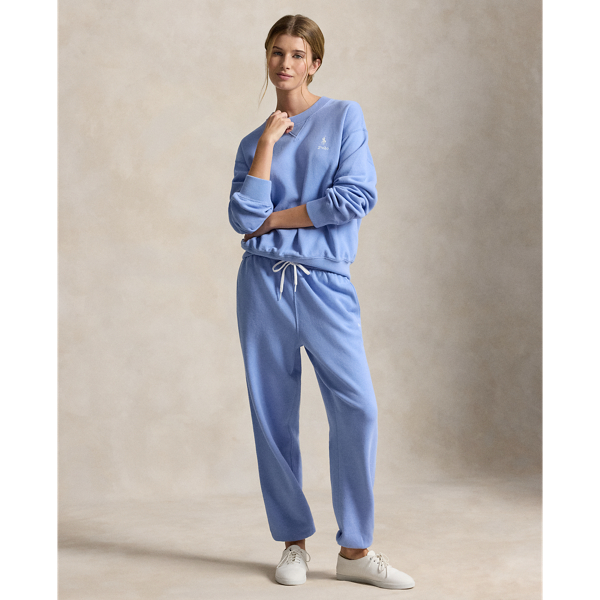 Col rond &agrave; logo en molleton Polo Ralph Lauren en Bleu chemise habill&eacute;e 4