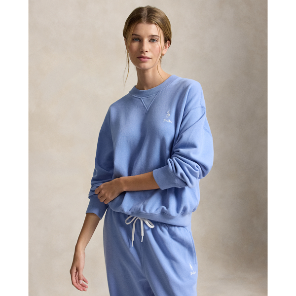 Col rond &agrave; logo en molleton Polo Ralph Lauren en Bleu chemise habill&eacute;e 1