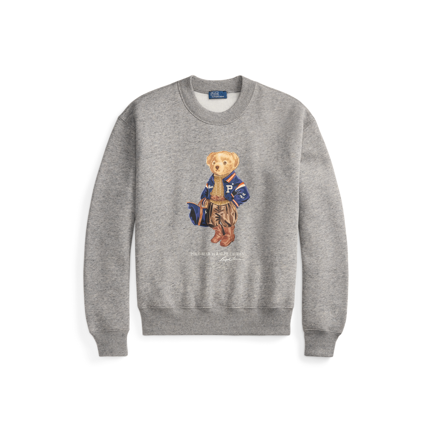 Женский флисовый свитшот Ralph Lauren Polo Bear, цвет: Меланжевый — фото 5