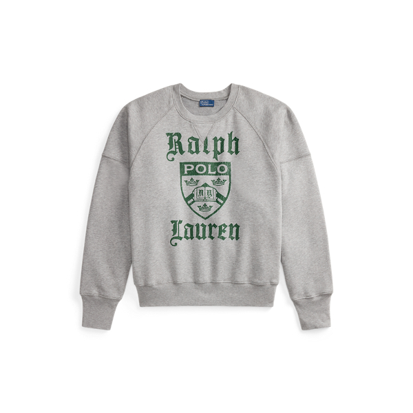League Heather PRL Crest Fleece Crewneck Polo Ralph Lauren 2