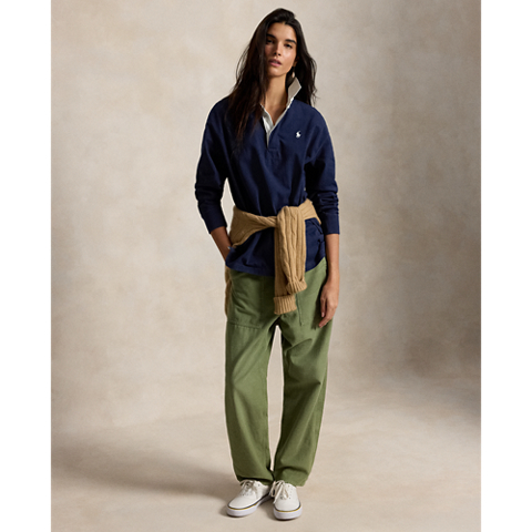 Женские рубашки Ralph Lauren Oversize Cotton Rugby Shirt