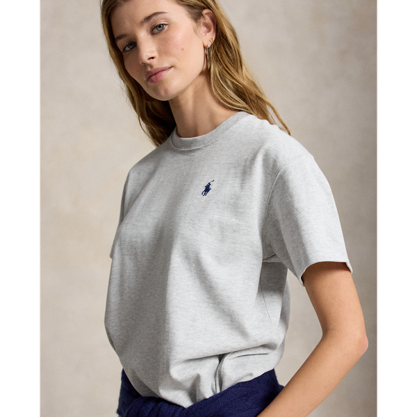 Grey Ash Heather Logo Cotton Jersey T-Shirt Polo Ralph Lauren 6