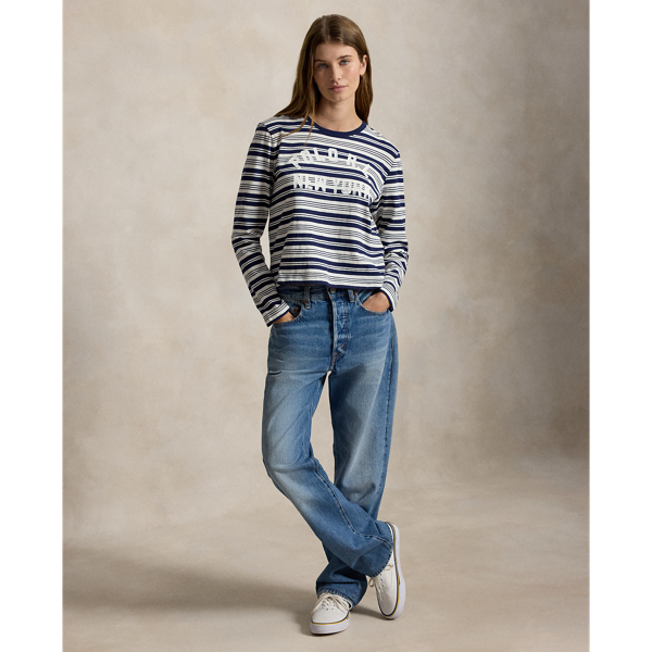 Gestreiftes Langarm-T-Shirt mit Logo Polo Ralph Lauren in Newport-Navy/Nevis 4