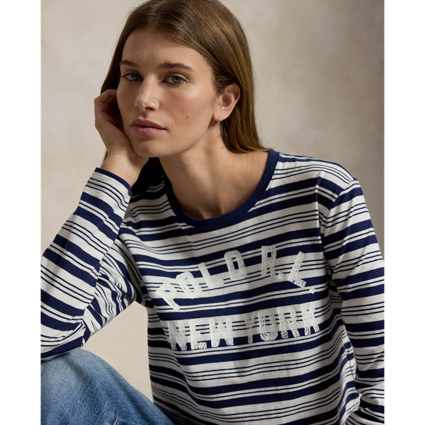 Gestreiftes Langarm-T-Shirt mit Logo Polo Ralph Lauren in Newport-Navy/Nevis 6