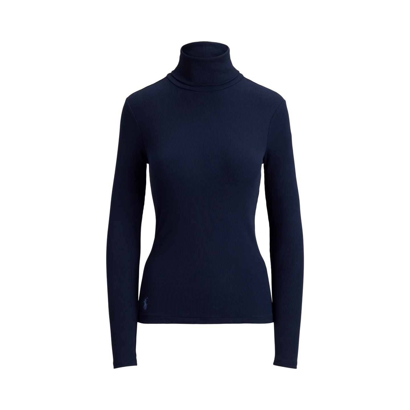 Женская водолазка Ralph Lauren из стрейч-хлопка в рубчик, цвет: Тёмно-синий — фото 5