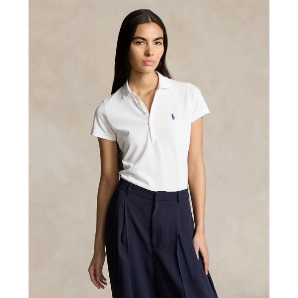White Slim Fit Stretch Polo Shirt Polo Ralph Lauren 1