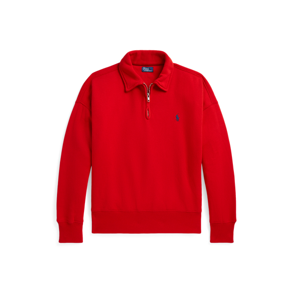 Very Red Fleece Quarter Zip Polo Ralph Lauren 1