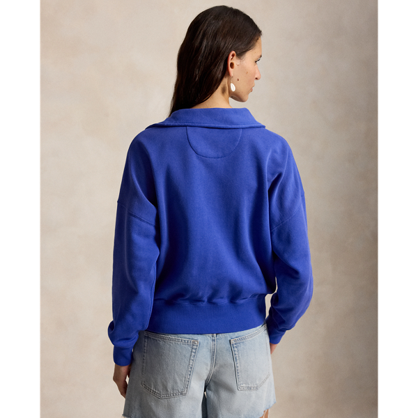 Pull demi-zipp&eacute; en molleton l&eacute;ger Polo Ralph Lauren en Bleu Gala 5