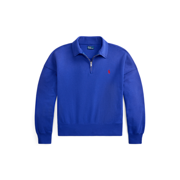 Pull demi-zipp&eacute; en molleton l&eacute;ger Polo Ralph Lauren en Bleu Gala 2