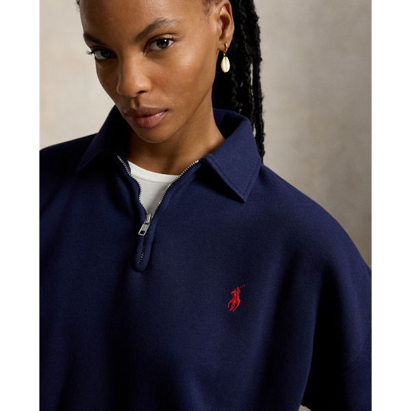 Pull demi-zipp&eacute; en molleton Polo Ralph Lauren en Marine croisi&egrave;re 5