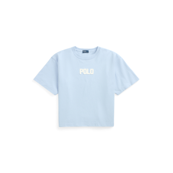 Patch Logo Cotton Jersey Cropped T-Shirt