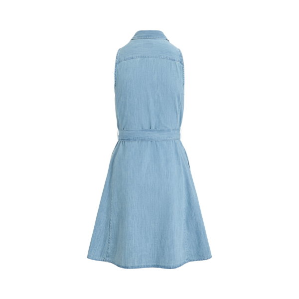 &Auml;rmelloses Hemdkleid aus Baumwolltwill Polo Ralph Lauren in Indigo 2