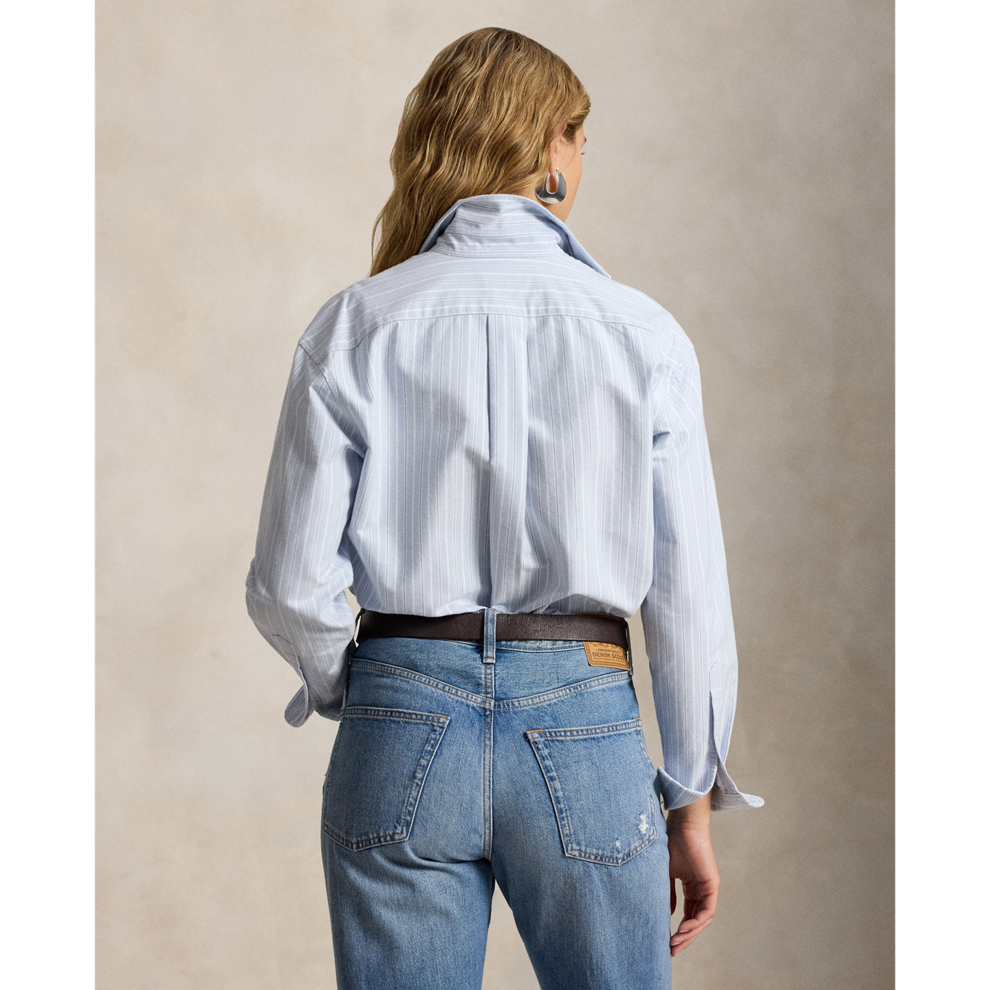 Женская рубашка Ralph Lauren Relaxed Fit Cotton Oxford, цвет: Синий разноцветный — фото 2