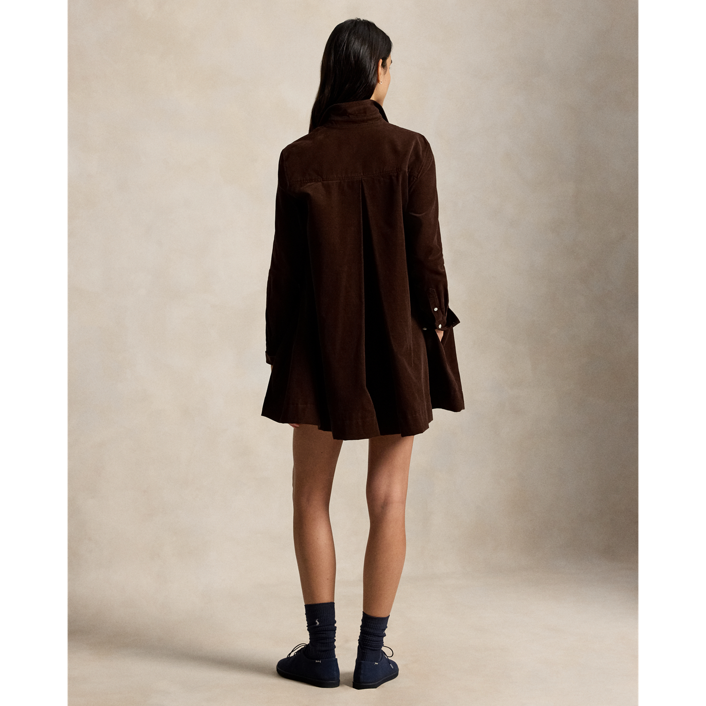 Женское платье Ralph Lauren Corduroy Pleated Shirtdress, цвет: Тёмный коричневый — фото 2