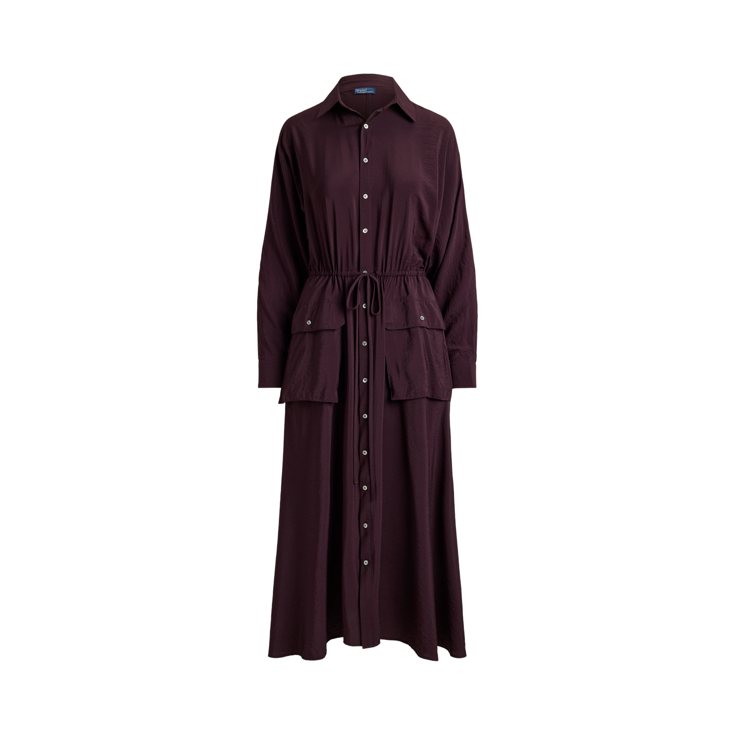 Женское платье Polo Ralph Lauren Crepe Utility Shirtdress, цвет: Полуночный мерло — фото 6