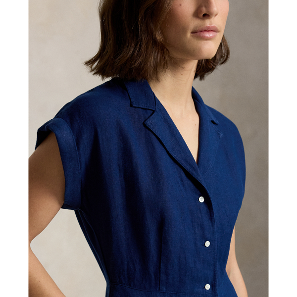 East Side Royal Linen Cap-Sleeve Shirtdress Polo Ralph Lauren 6