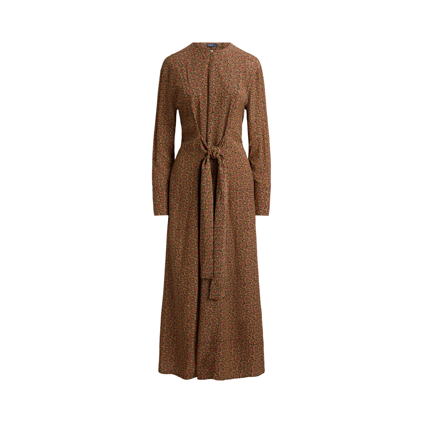 Женское платье Ralph Lauren Floral Tie-Front Crepe, цвет: Коричневый розовый — фото 6