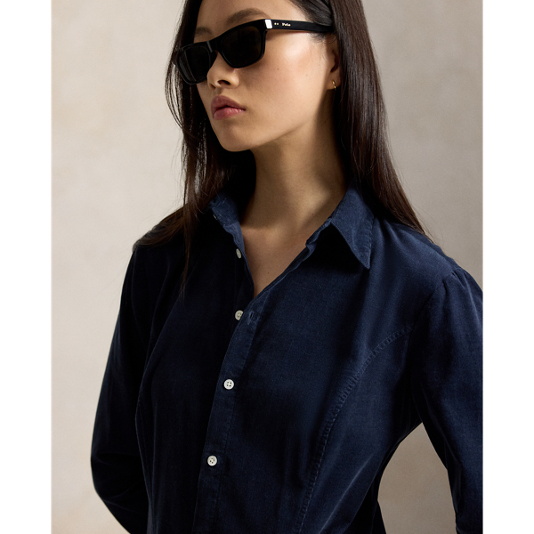 Polo Ralph Lauren コーデュロイ Aライン シャツドレス ネイビー 6