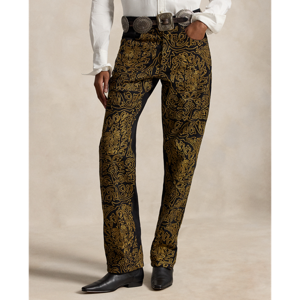 Soutache Relaxed Straight Jean