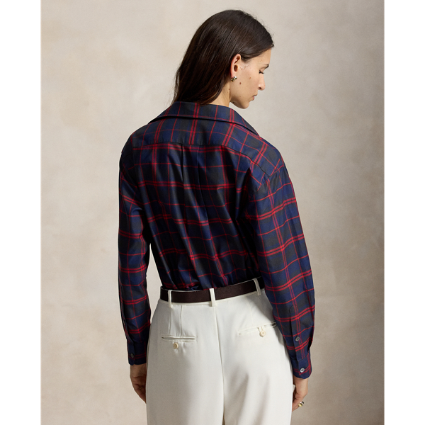 Relaxed Fit Plaid Cotton Twill Shirt