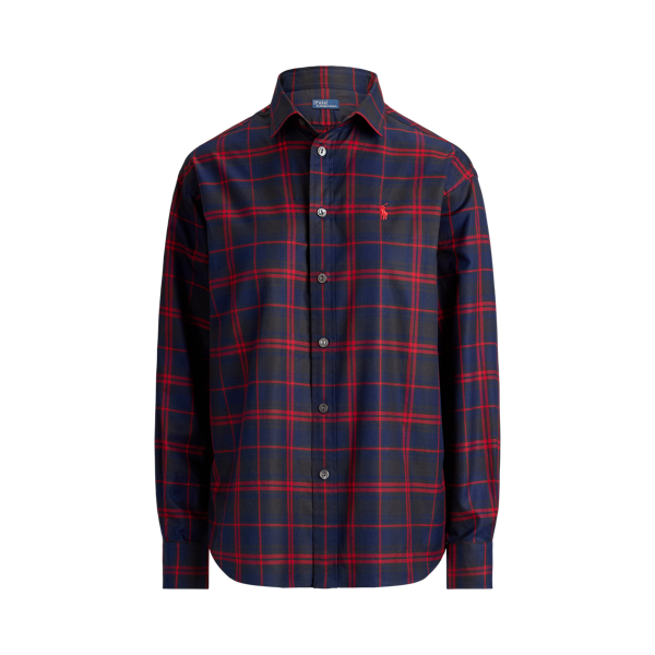Relaxed Fit Plaid Cotton Twill Shirt