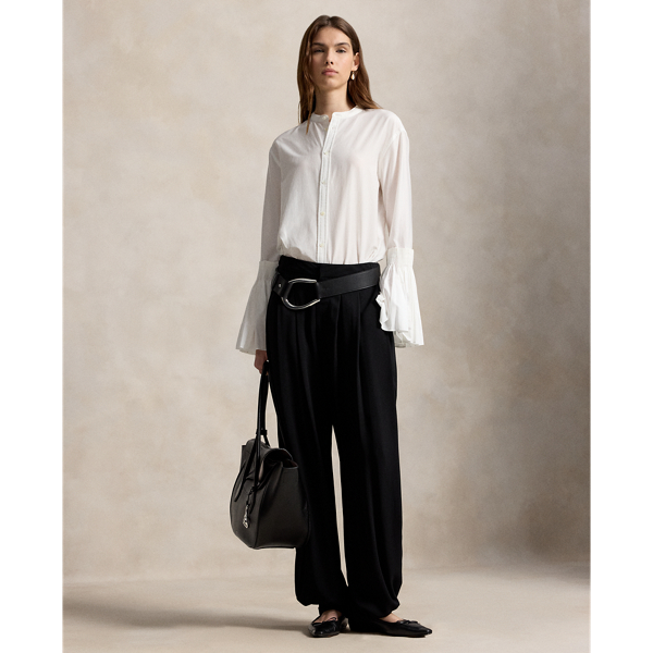Cotton-Silk Bell-Sleeve Shirt