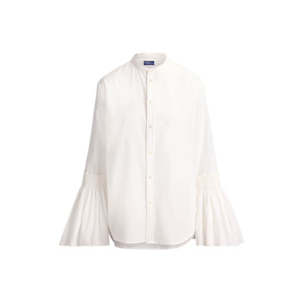 Cotton-Silk Bell-Sleeve Shirt