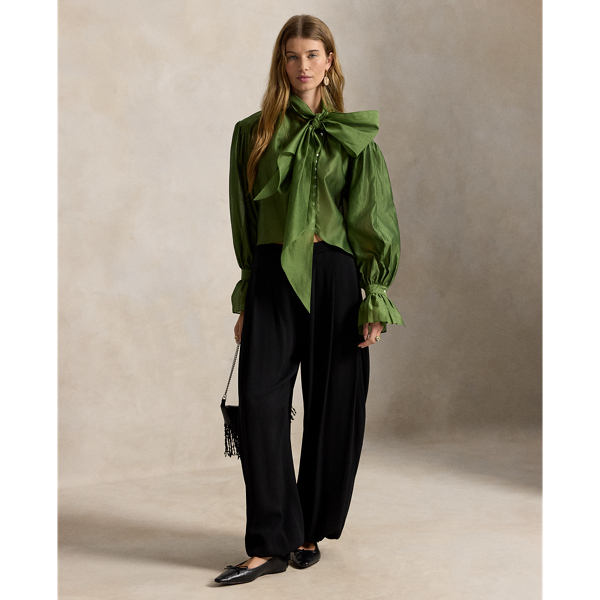 Camicia in organza con fiocco